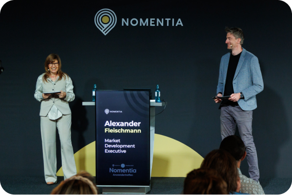 Nomentia Anwendertreffen Impressionen Ivelina Gantchea und Alexander Fleischmann